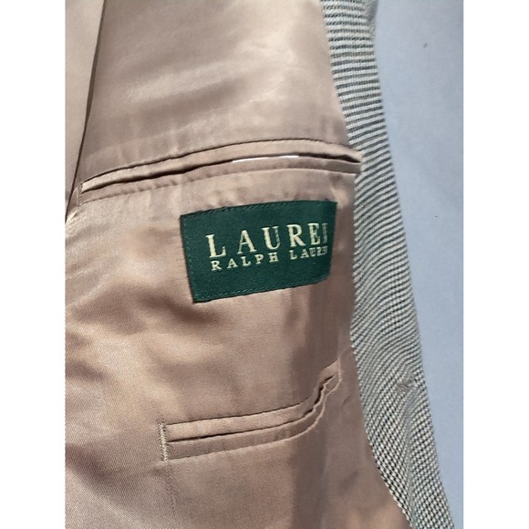 Lauren Ralph Lauren Mens Blazer 48R Brown Houndstooth 100% Wool Sport Coat - Picture 4 of 9